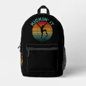 Kickin' Es Vintag Skateboarding Skater Bedruckter Rucksack (Vorderseite)