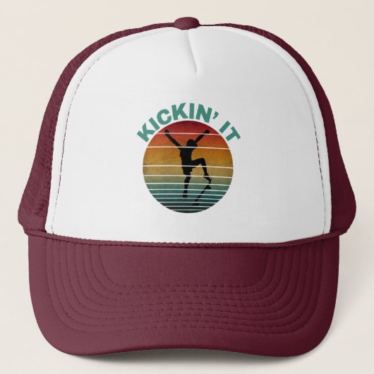 Kickin' Es Vintag Skateboarding Skater Truckerkappe (Vorderseite)