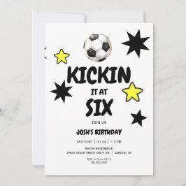 Kickin it at Six Soccer 6. Geburtstagsparty Einladung