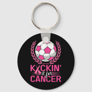 Kickin it for Cancer Soccer Pink Ribbon Breast Can Schlüsselanhänger