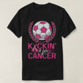 Kickin it for Cancer Soccer Pink Ribbon Breast Can T-Shirt (Design vorne)