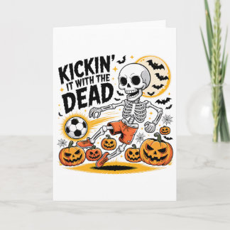 Kickin 'It Halloween-Skelett-Fußballspieler  Karte