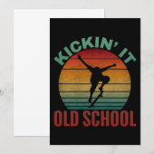 Kickin' It Old School Skateboard Skateboard Einladung (Vorne/Hinten)