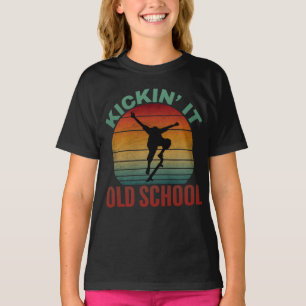Kickin 'It Old School Skateboarding Skateboard  T-Shirt