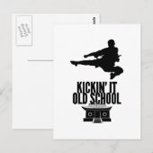 Kickin' It Old School Vertikal Postkarte (Vorne/Hinten)