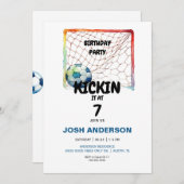 Kickin it Soccer Birthday Party Einladung (Vorne/Hinten)