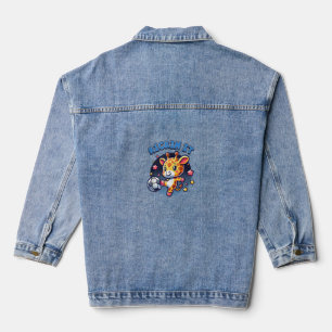 Kickin It Soccer Player Giraffe Ball Girls Boys An Jeansjacke
