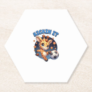 Kickin It Soccer Player Giraffe Ball Girls Boys An Untersetzer