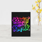 Kickin' It with my Kinfolfolfolk Funny Family Wied Karte (Gelbe Blume)