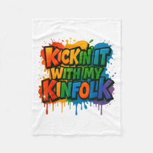 Kickin Mit Verwandten Lustige Familie Wiederverein Fleecedecke