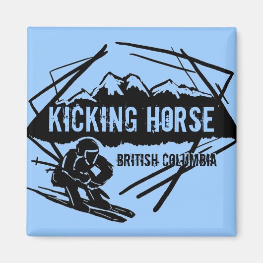 Kicking Horse British Columbia-Skitoten Magnet (Vorne)