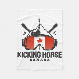 Kicking Horse Kanada Ski Retro Skifahren Fleecedecke