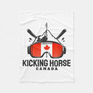 Kicking Horse Kanada Ski Retro Skifahren Fleecedecke