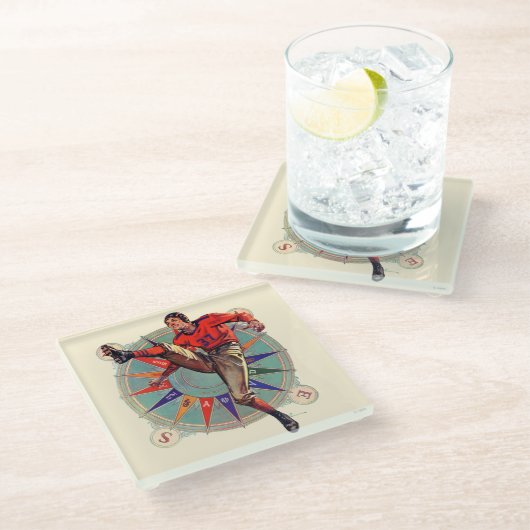 Kickoff Glasuntersetzer (Schrägansicht)