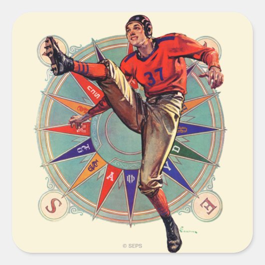 Kickoff Quadratischer Aufkleber (Vorderseite)