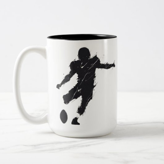 Kickoff Silhouette Zweifarbige Tasse (Links)
