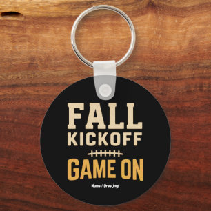 Kickoff-Spiel im Herbst-Retro-Football-Design Schlüsselanhänger