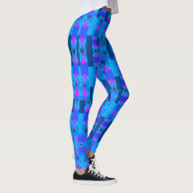 Kicky Spaß-Mode-Leggings --Frauen-Rosa/Blau