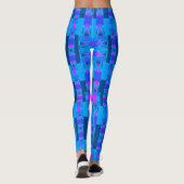 Kicky Spaß-Mode-Leggings --Frauen-Rosa/Blau Leggings (Rückseite)