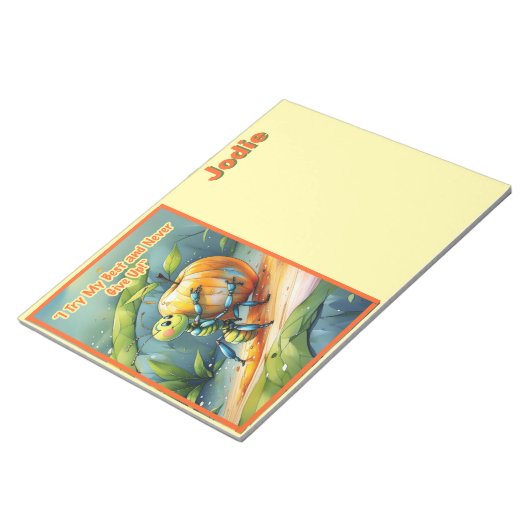 Kid Affirmation: "I Try My Best and Never Give Up" Notizblock (angewinkelt)