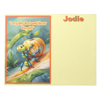 Kid Affirmation: "I Try My Best and Never Give Up" Notizblock