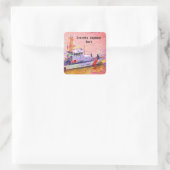 Kid-Aufkleber für die Küstenwache Quadratischer Aufkleber (Tasche)