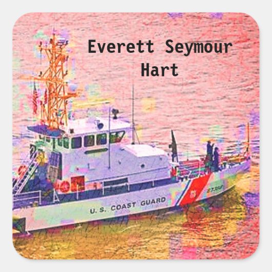 Kid-Aufkleber für die Küstenwache Quadratischer Aufkleber (Vorderseite)