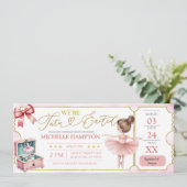 Kid Ballerina Party Ticket Kinderdusche (Stehend Vorderseite)