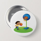 Kid Basketball spielen mit Hoop Fun Sport Button (Vorne & Hinten)