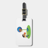 Kid Basketball spielen mit Hoop Fun Sport Gepäckanhänger (Vorderseite vertikal)