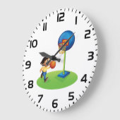 Kid Basketball spielen mit Hoop Fun Sport Große Wanduhr (Winkel)