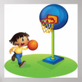 Kid Basketball spielen mit Hoop Fun Sport Poster (Vorne)