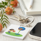 Kid Basketball spielen mit Hoop Fun Sport Schlüsselanhänger