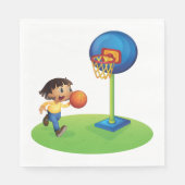 Kid Basketball spielen mit Hoop Fun Sport Serviette (Vorderseite)