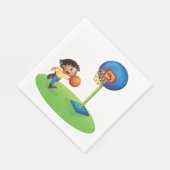 Kid Basketball spielen mit Hoop Fun Sport Serviette (Ecke)