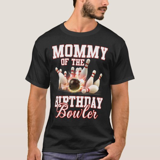 Kid Bowling Party Mommy of the Birthday Bowler T-Shirt (Vorderseite)