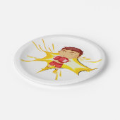 Kid Boxer in Red Gloves and Shorts Pappteller (Schrägansicht)