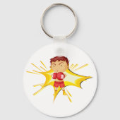 Kid Boxer in Red Gloves and Shorts Schlüsselanhänger (Vorderseite)