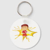 Kid Boxer in Red Gloves and Shorts Schlüsselanhänger (Rückseite)