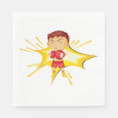 Kid Boxer in Red Gloves and Shorts Serviette (Vorderseite)