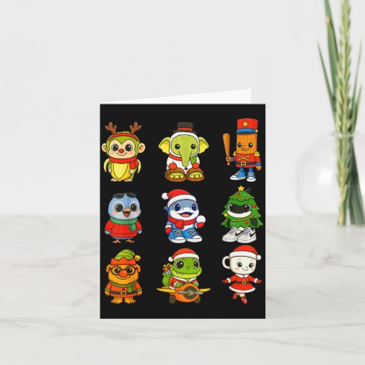 Kid Brainrot Pajama Christmas 2025 Holiday Los Dic Karte (Vorderseite)