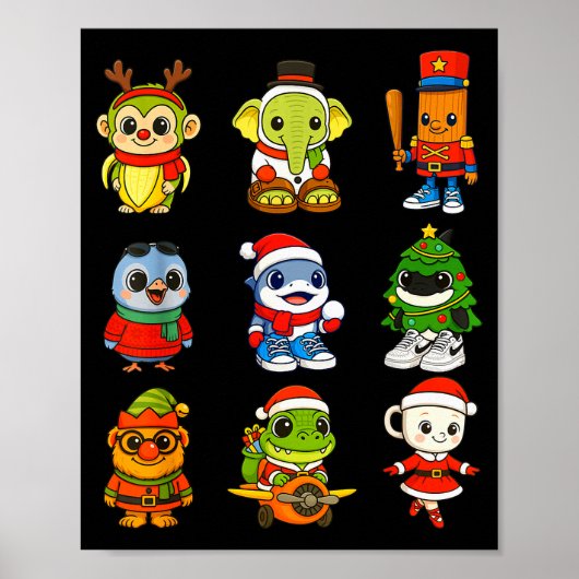 Kid Brainrot Pajama Christmas 2025 Holiday Los Dic Poster (Vorne)