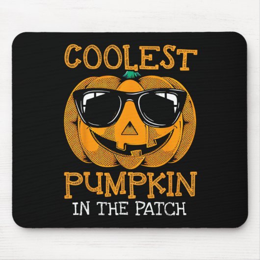 Kid Coolster Kürbis in Patchkinderjunge Kinder Mousepad (Vorne)