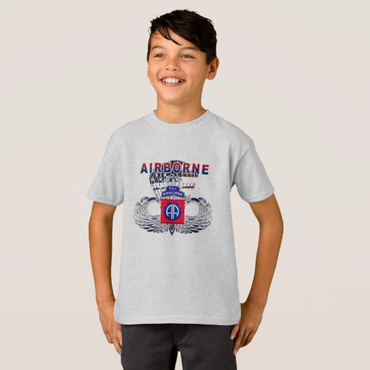 Kid der Im Flugzeug Division 82 T-Shirt (Vorne ganz)