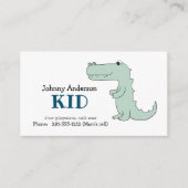 Kid Dinosaur Business Card für Boy Playdate Telefonnummerkarte (Vorderseite)