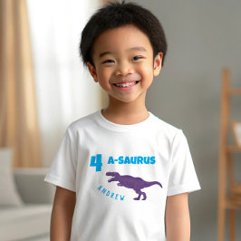 Kid Dinosaur Geburtstagsparty Personalisierter T - T-Shirt
