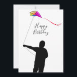 Kid Flying Kite Spring Happy Birthday Card<br><div class="desc">"Kid Flying Kite" Spring Happy Birthday Design wurde mit einem Foto meines Sohnes in unserem Vorhof erstellt, der einen Drachen fliegt. Es gibt einfache Freuden im Leben, und ein Drachen zu fliegen erinnert an diese einfachen Freuden. Schick ein Lächeln zu deinen Lieben an ihrem Geburtstag, das sie an die einfachen...</div>
