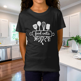 Kid Food Critic Kitchen Utensil and Greenerie T-Shirt