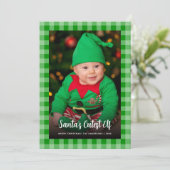 Kid Foto Green Kariert Weihnachten des Niedlichen (Stehend Vorderseite)