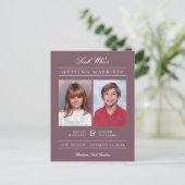 Kid Foto Save the Date | Malvenfarben Postkarte (Stehend Vorderseite)
